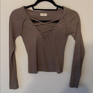 long sleeve crop top